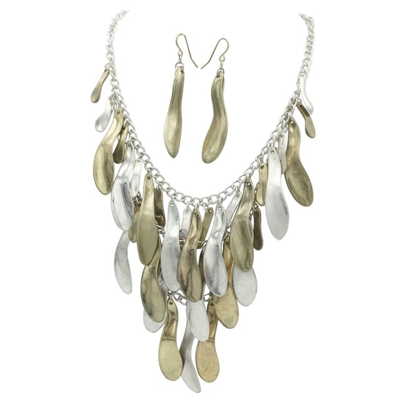 Fashion Jewelry Jewelry - Mixed Metals Chunky Cascading Necklace Earring Set